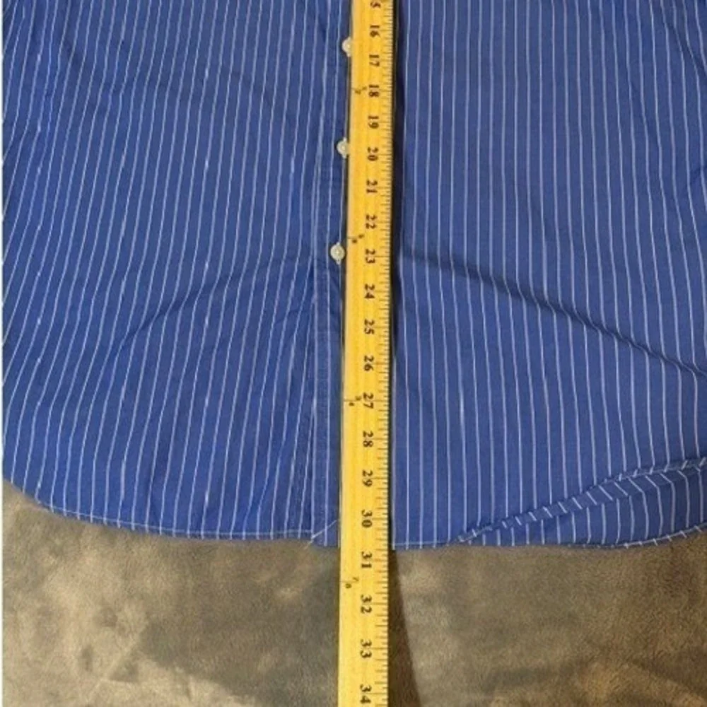 Polo Ralph Lauren Mens Blue Pinstripe Button Down L/S Shirt Classic Fit 17.5/33